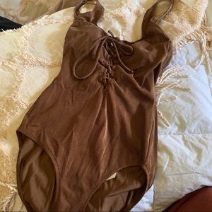 Vintage low back one piece swim suit